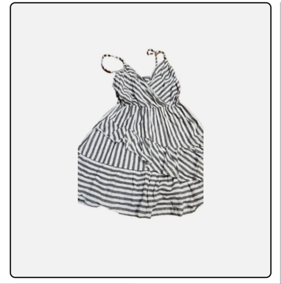 Striped Black and White Mini Dress - Picture 1 of 2